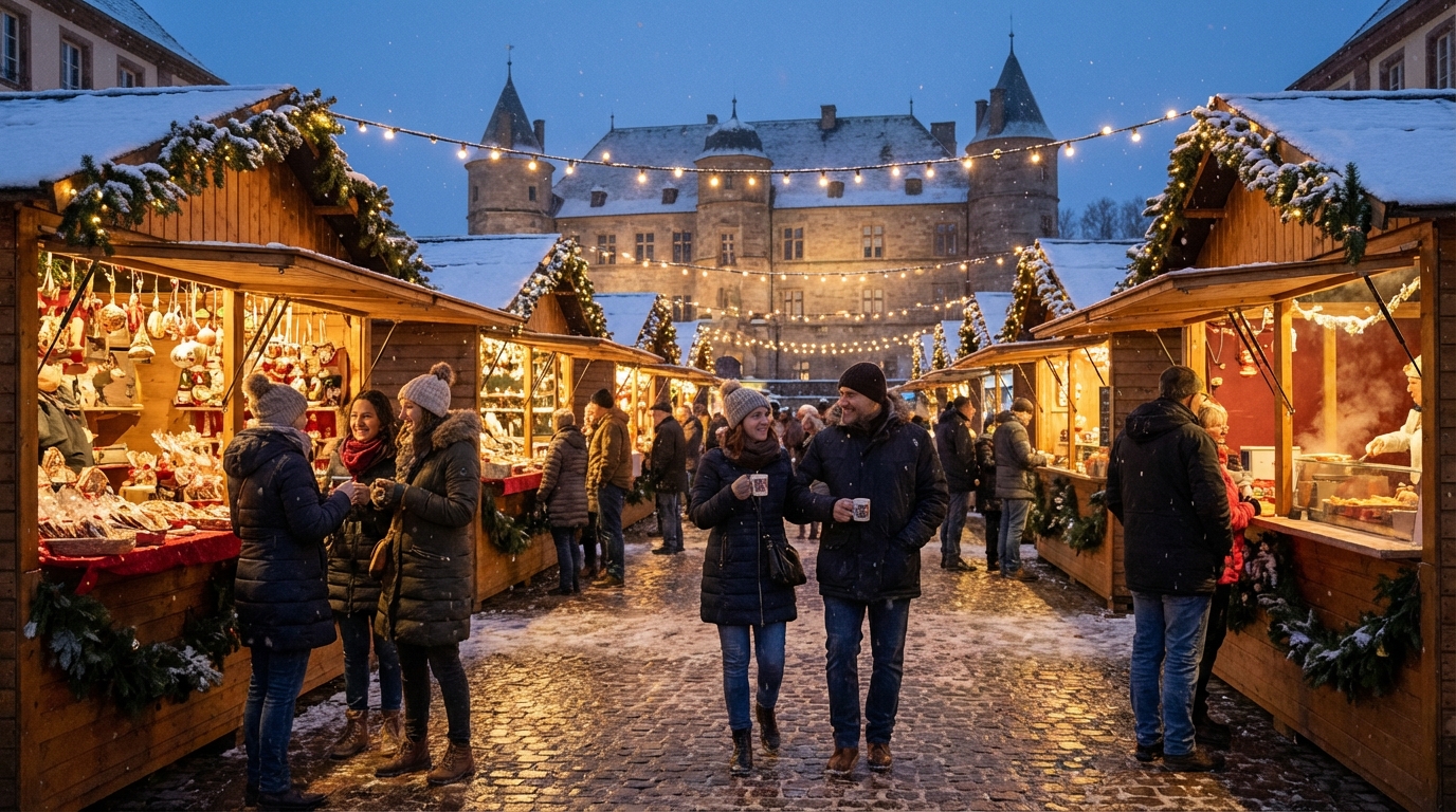 découvrez le marché de noël de saverne 2026 : dates, horaires et une ambiance féerique au pied du château pour des moments inoubliables en famille ou entre amis.