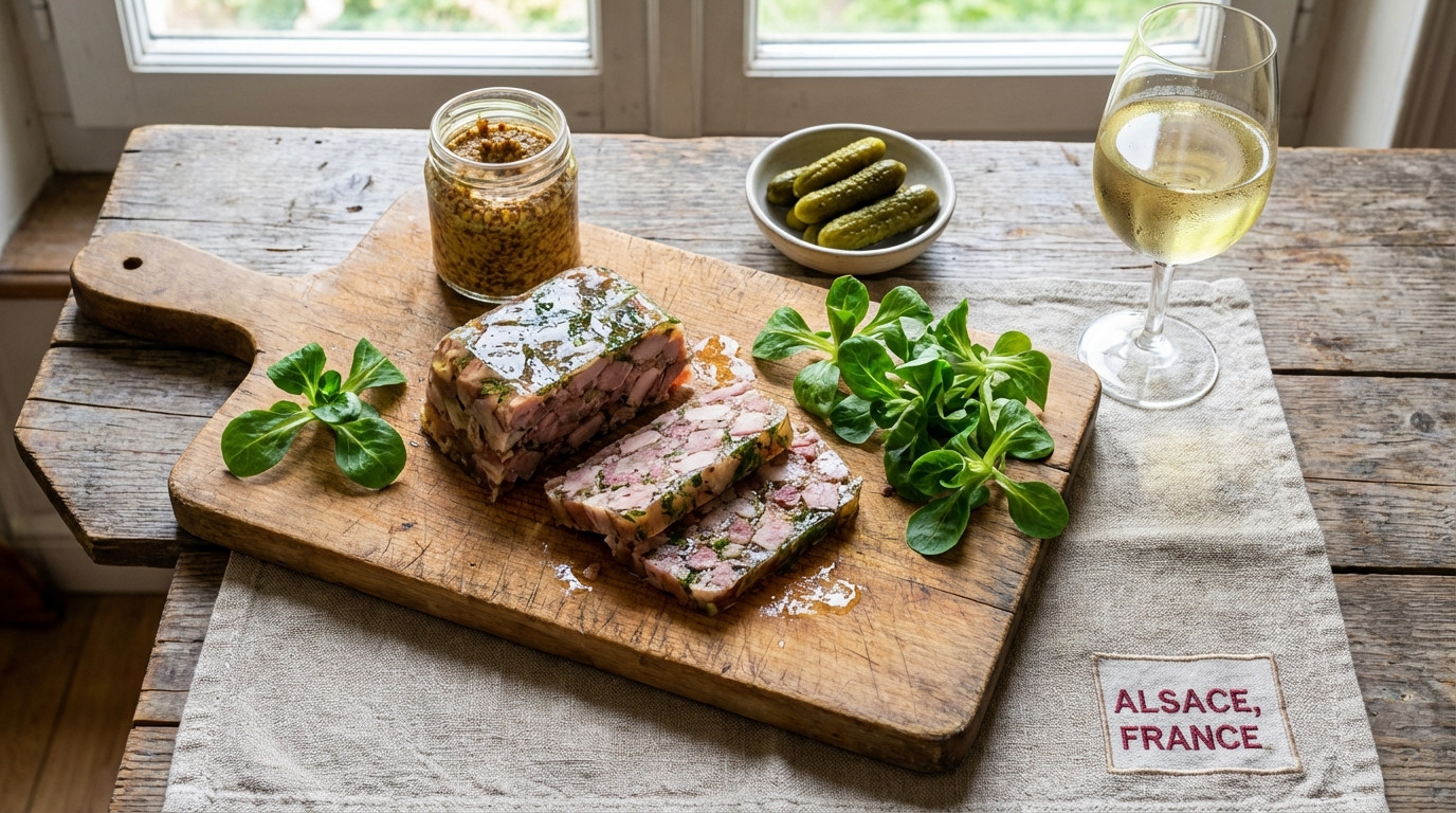 découvrez le presskopf alsacien, un plat traditionnel incontournable pour savourer l'authentique cuisine locale d'alsace avant toute dégustation.