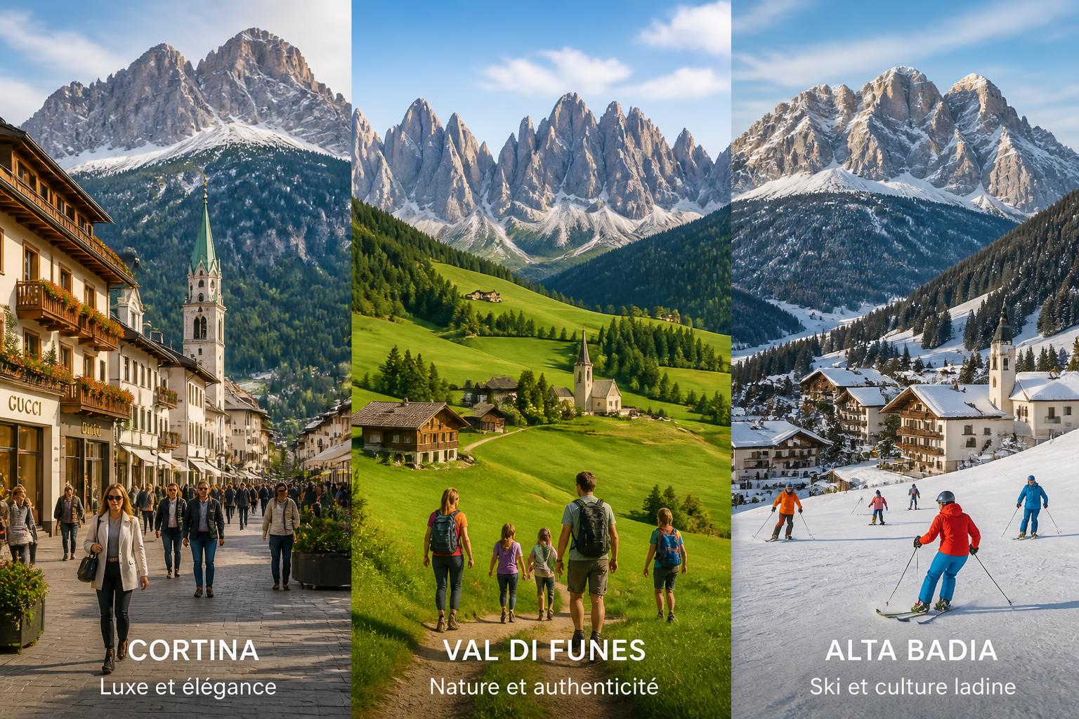 découvrez comment choisir votre destination idéale dans les dolomites entre cortina, val di funes et alta badia, en fonction de votre style de voyage et de vos préférences.